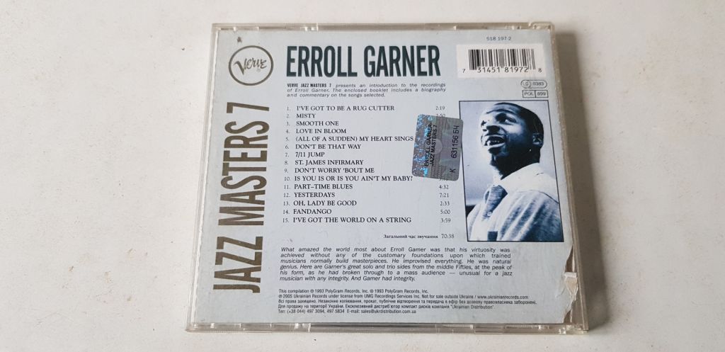Erroll Garner Verve Jazz Masters 7 CD ліцензія - фото фото фото 1