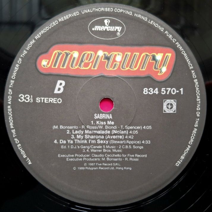 Sabrina - Boys - 1987.  (LP). 12. Vinyl. Пластинка. Hong Kong. Rare. - фото фото фото 3