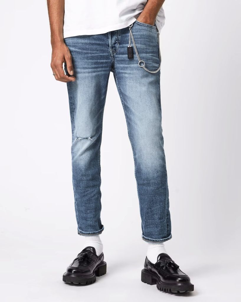 Новые джинсы слим W34 'AllSaints' Dean Damaged - фото фото фото 0