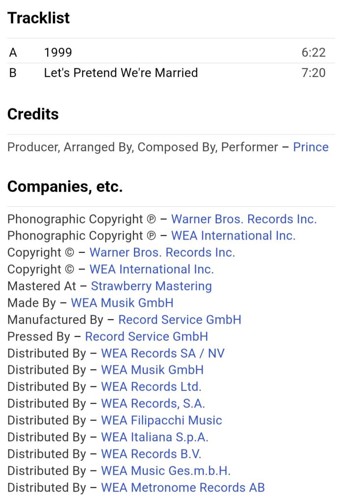 Prince - 1999 - 1982.   (EP). 12. Vinyl. Пластинка. Germany. - фото фото фото 5