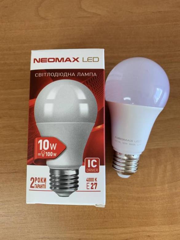 Енергоощадна лампочка/Світлодіодна LED NeoMax 10W E27 4000K - фото фото фото 1