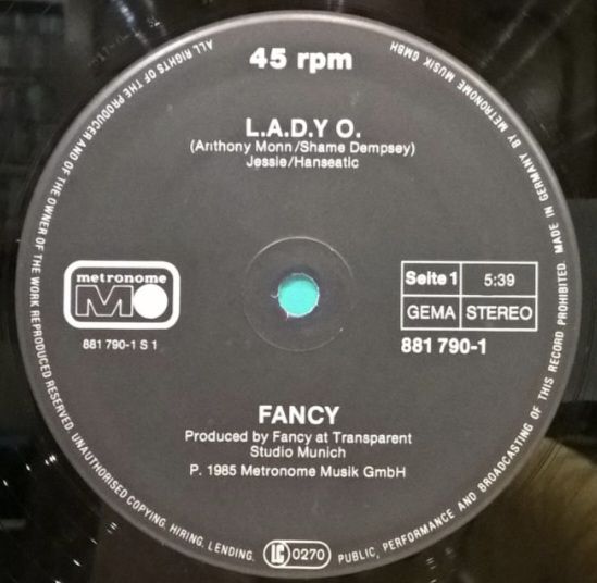 Fancy - L.A.D.Y O. - 1985.  (EP). 12. Vinyl. Пластинка. Germany. - фото фото фото 2