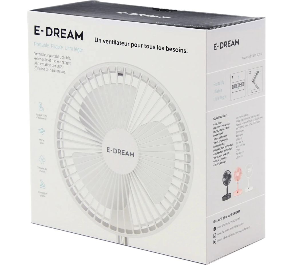 Акумуляторний телескопічний вентилятор 1 м E-Dream V913 з Європи з гарантією - фото фото фото 4