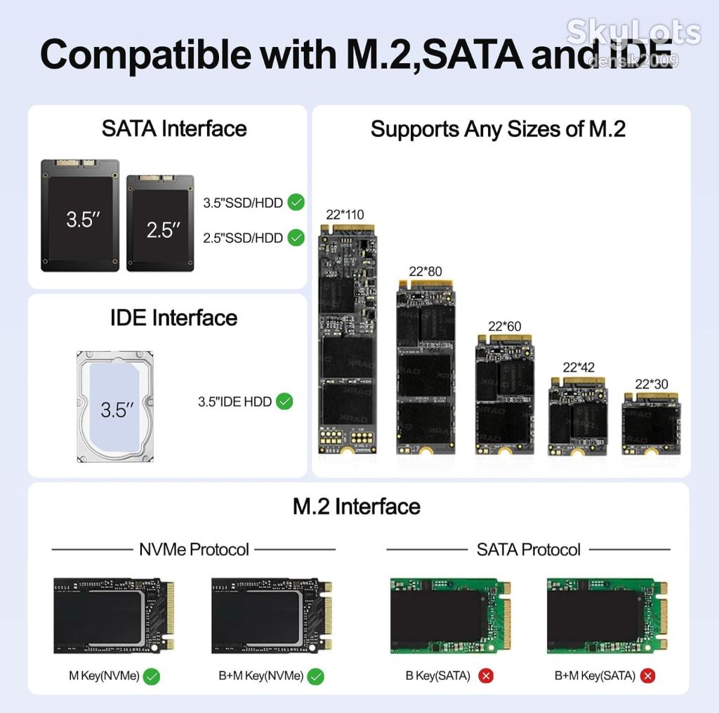 Адаптер SUIDEK  M.2 NVMe/SATA 10 Гбіт/с. Модель S1235D. Зчитувач жорстких дисків. - фото фото фото 9