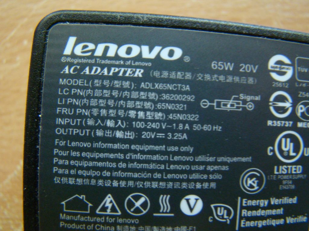 Адаптер питания Lenovo 20V 3,25A, 65Ватт. - фото фото фото 2