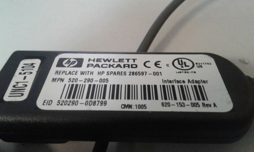 Адаптер HP KVM CAT5 PS/2 Interface Adapter 262588-B21 286597-001 396632-001 - фото фото фото 1