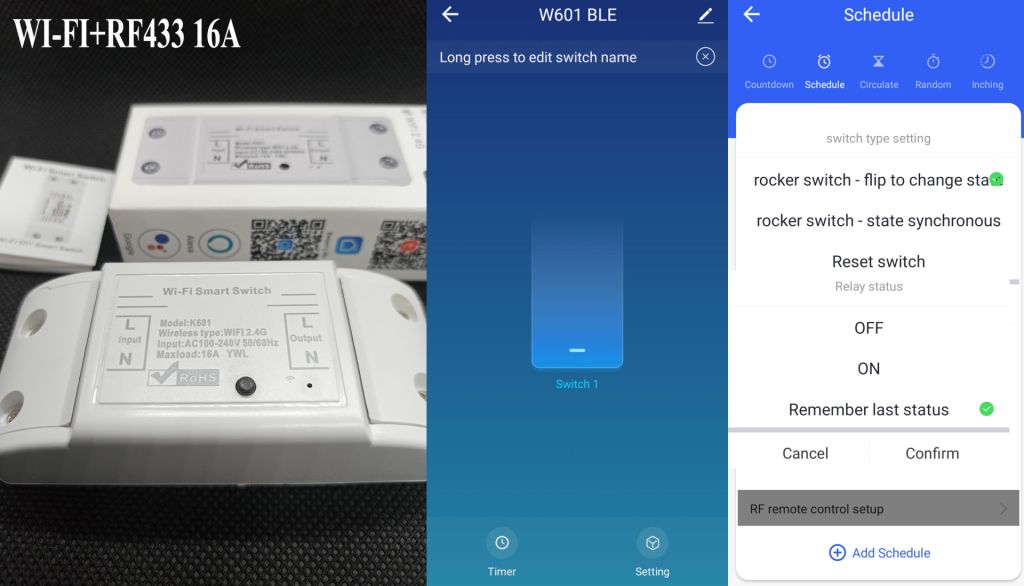 Реле одноканальне з нейтраллю WI-FI + RF433Mhz 16А - фото фото фото 0