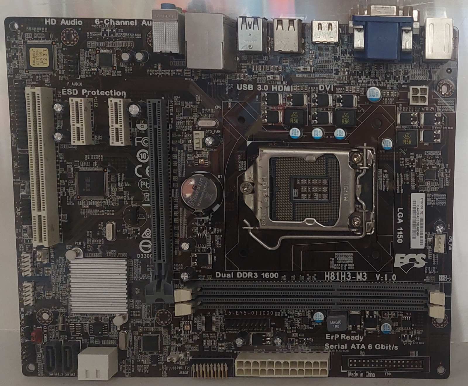 Материнська плата ECS H81H3-M3 V1.0 /Socket 1150/MicroATX/2 x DDR3/  б/в - фото фото фото 3