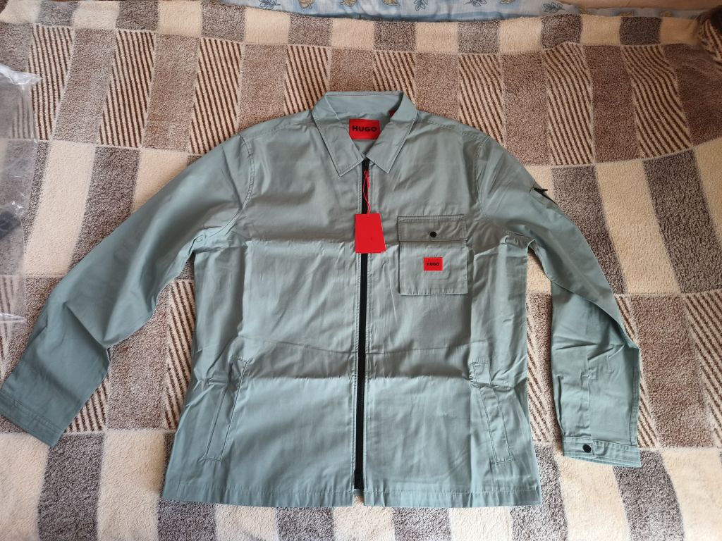 Вітровка Hugo Cotton Mix Canvas Zip Up Overshirt - фото фото фото 3