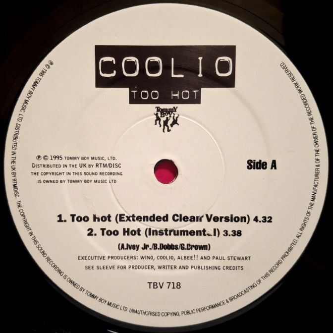 Coolio - Too Hot - 1995.  (EP). 12. Vinyl. Пластинка. UK. - фото фото фото 2
