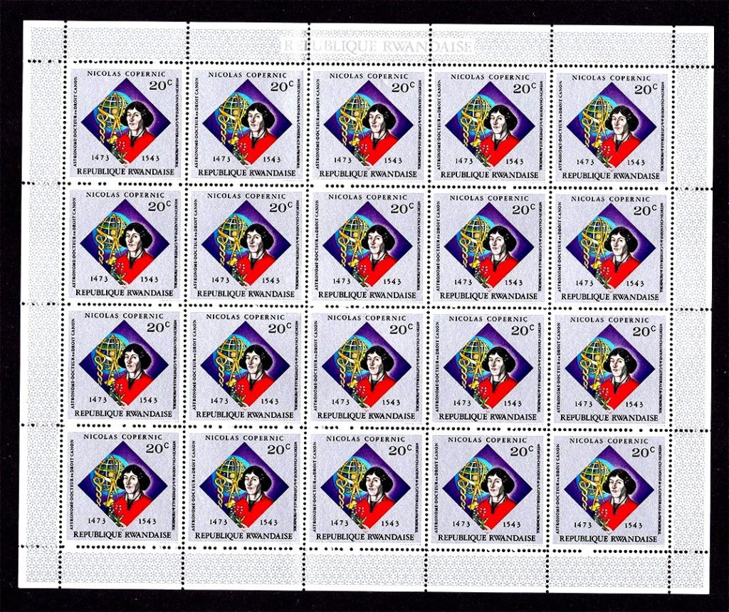 Космос . Руанда  1973 г MNH -  м/л - Коперник - фото фото фото 0