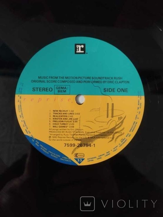 RUSH ** Soundtrack ** ERIC CLAPTON Original 1992 Germany LP - фото фото фото 1