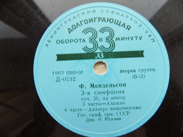 Пластинка долгоиграющая 33 об Мендельсон 3-я симфония - фото фото фото 3