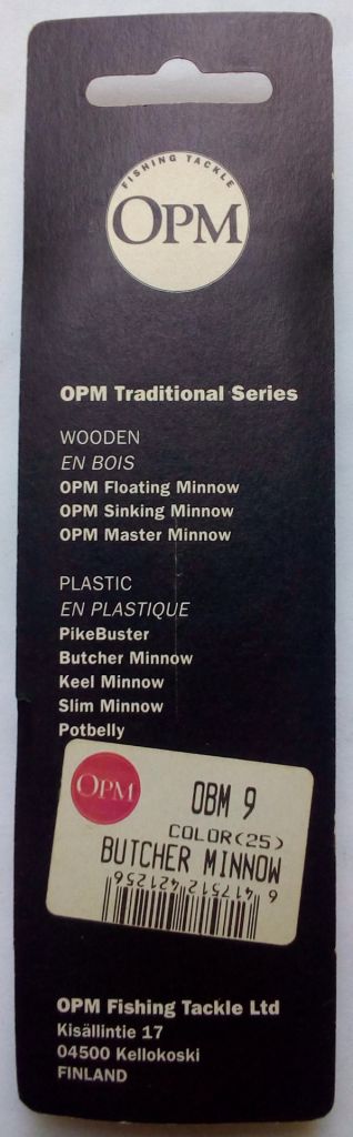 Воблер OPM Lures Fishing Tackle OBM 9  (25)  (Finland) - фото фото фото 1
