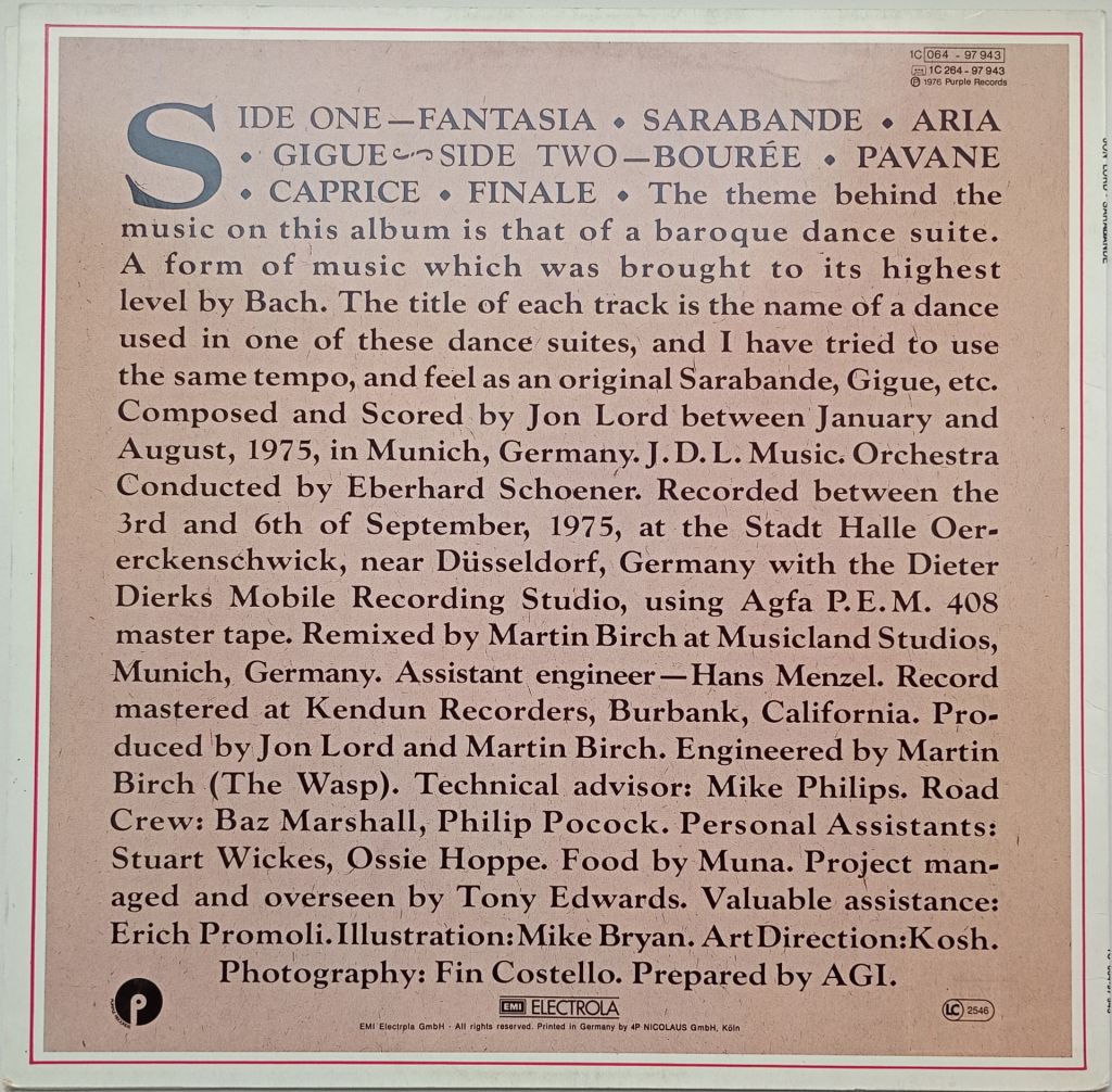 JON LORD Sarabande LP  VG+/VG- - фото фото фото 2