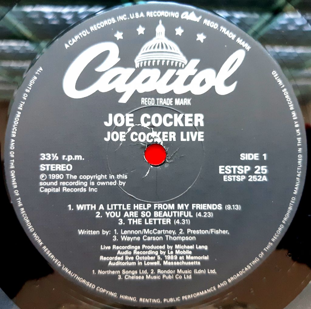Joe Cocker - Live - 1990.   (LP). 12. Vinyl. Пластинка. England. - фото фото фото 3