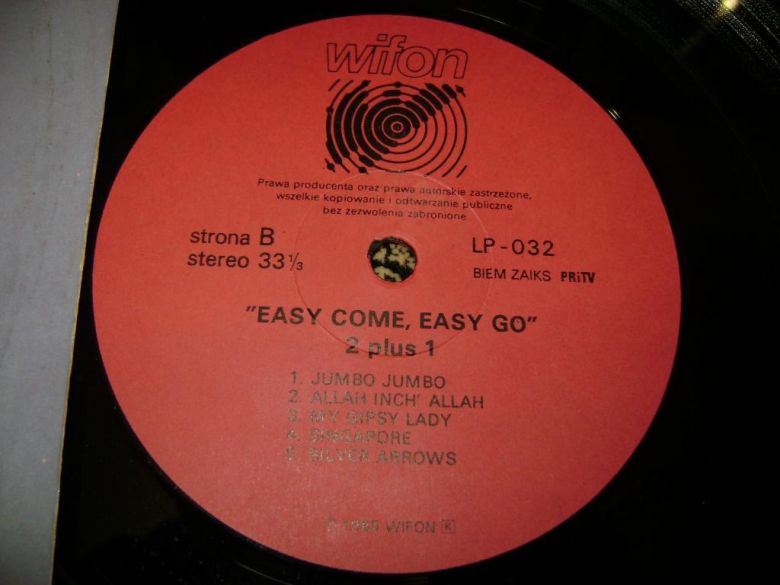2 plus 1 "Easy  come, easy go " LP - фото фото фото 2