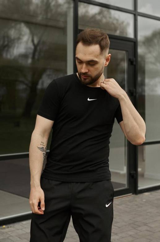 Футболка Nike черная (лого центр) - фото фото фото 2