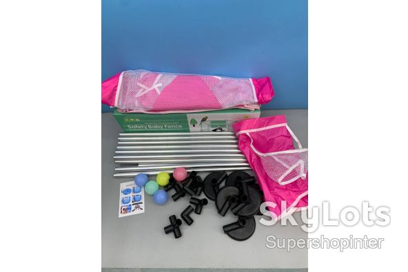Детский игровой манеж / Манеж-для детей 130х65х100см / Складной детский манеж с баскетбольным кольцом Розовый - фото фото фото 8