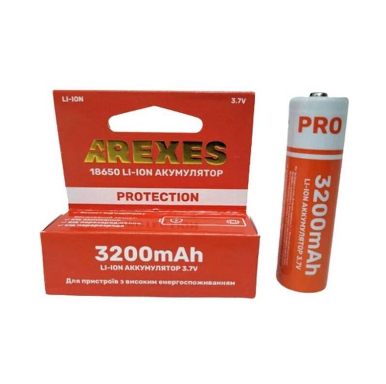 Аккумулятор Arexes 18650 Li-Ion 3200 mAh, 3.7v orange - фото фото фото 0