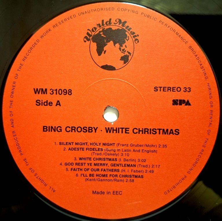 Bing Crosby - White Christmas - 1942.  (LP). 12. Vinyl. Пластинка. Germany. - фото фото фото 2