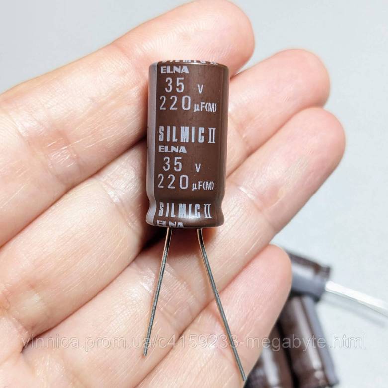 Конденсатор 220uF 35V (12.5x26м) ELNA Silmic II - фото фото фото 2