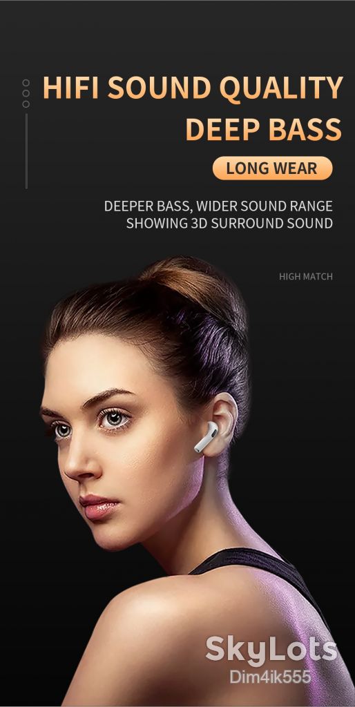 Беспроводные наушники Air Pro 6 сенсорные с кейсом Bluetooth V5.0 White / Black - фото фото фото 7