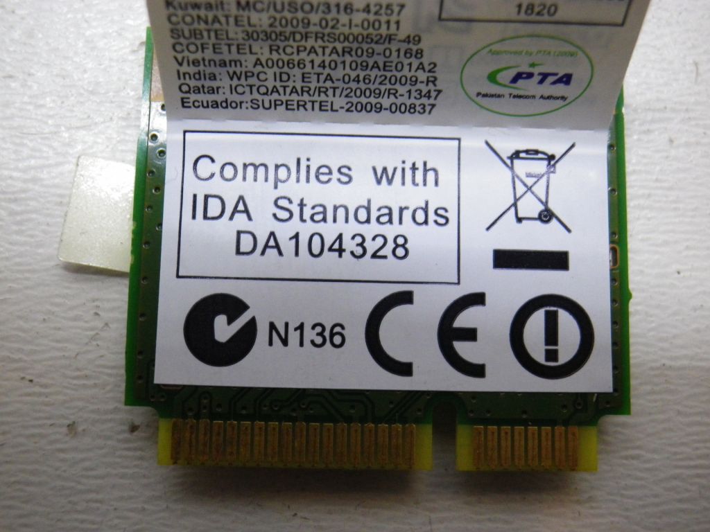 Б/У WI-Fi карта на Lenovo G770 - фото фото фото 3
