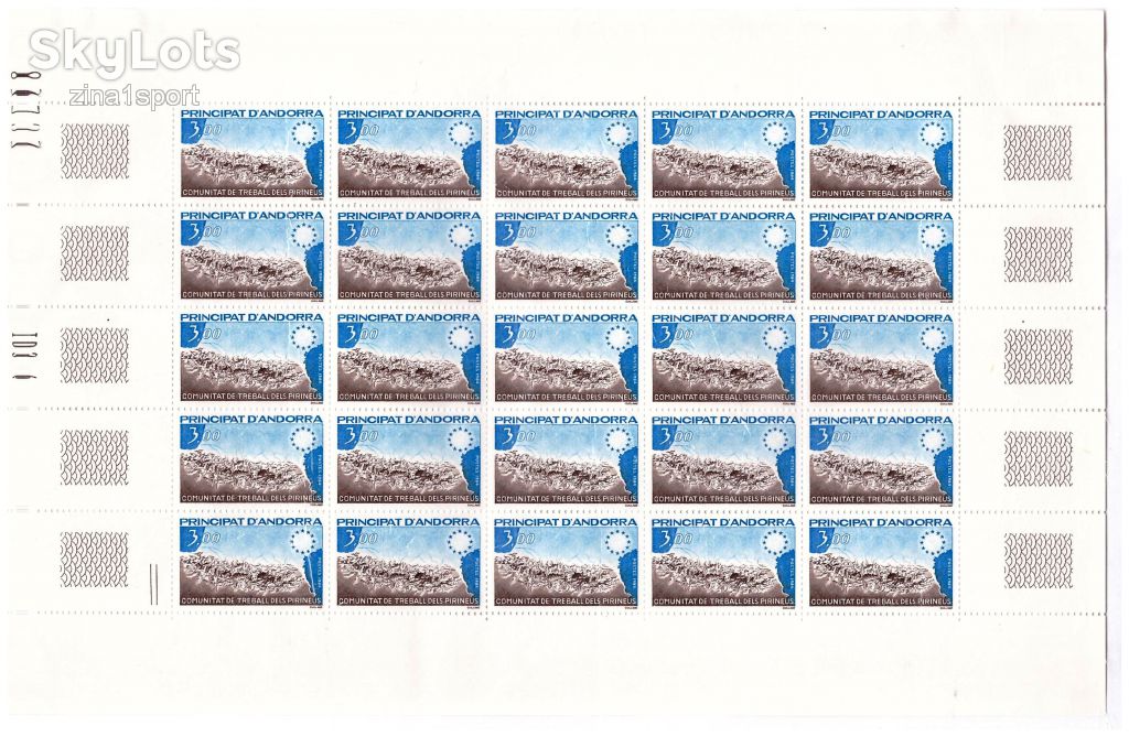 ZM Андорра 1984 г MNH - лист - одиночка - фото фото фото 0