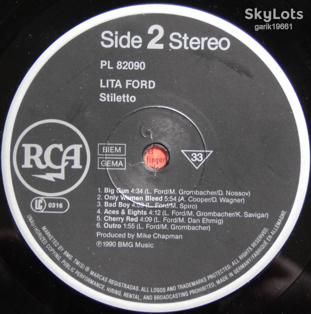 Lita Ford – Stiletto  (RCA – PL 82090, Germany) insert NM-/NM- - фото фото фото 4