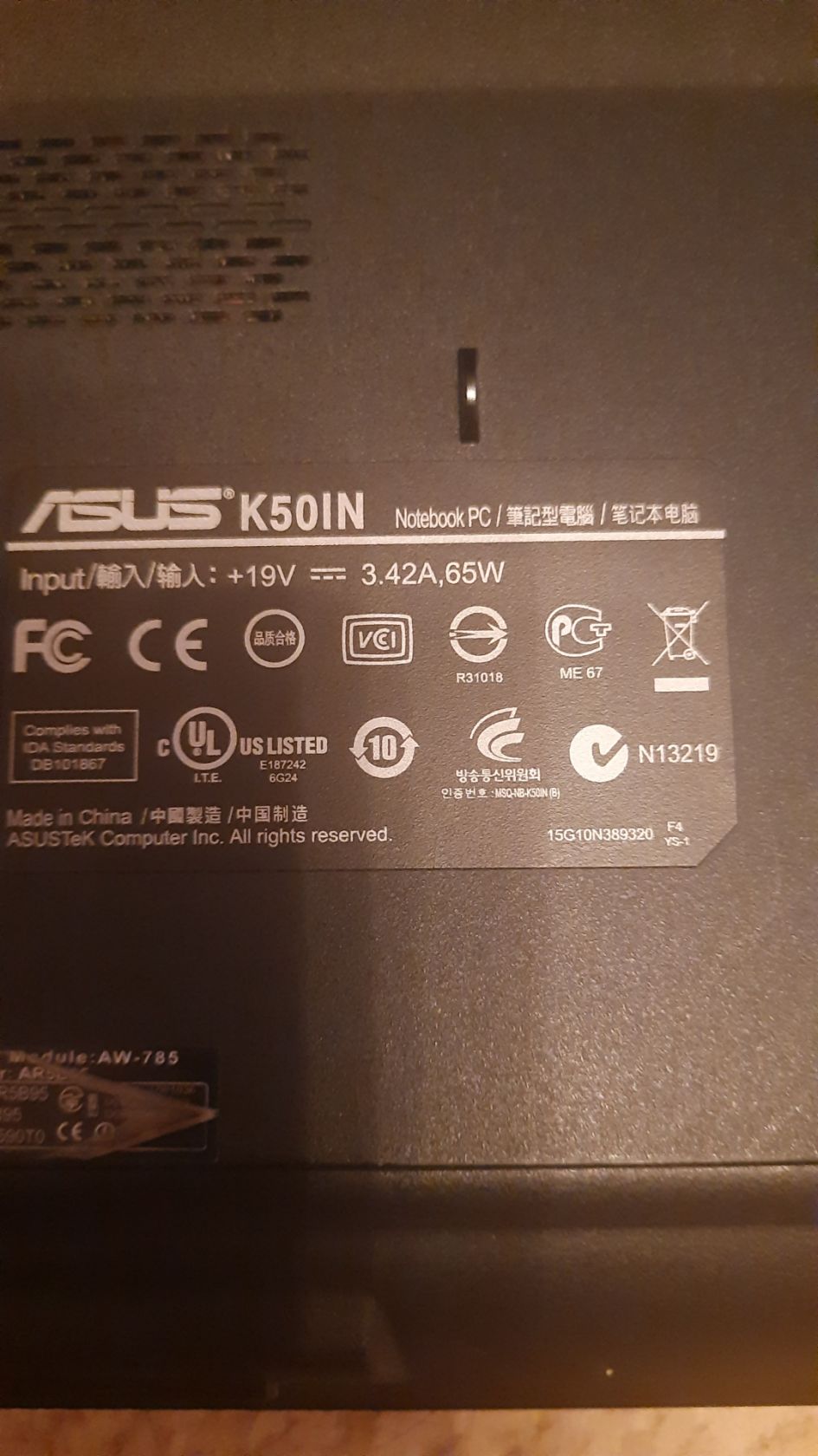 Ноутбук ASUS K50INю Робочий в ідеальному стані. - фото фото фото 2
