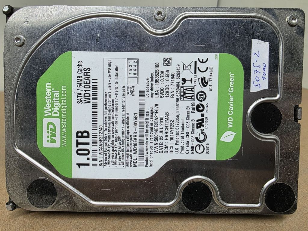1000Gb 1Tb 3,5 SATA WD10EARS Western Digital жорсткий диск    (5075-2) - фото фото фото 2