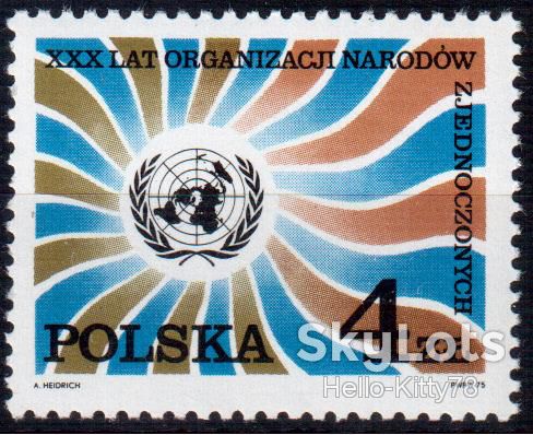 Польша 1975 30 лет ООН Mi 2390 MNH - фото фото фото 0