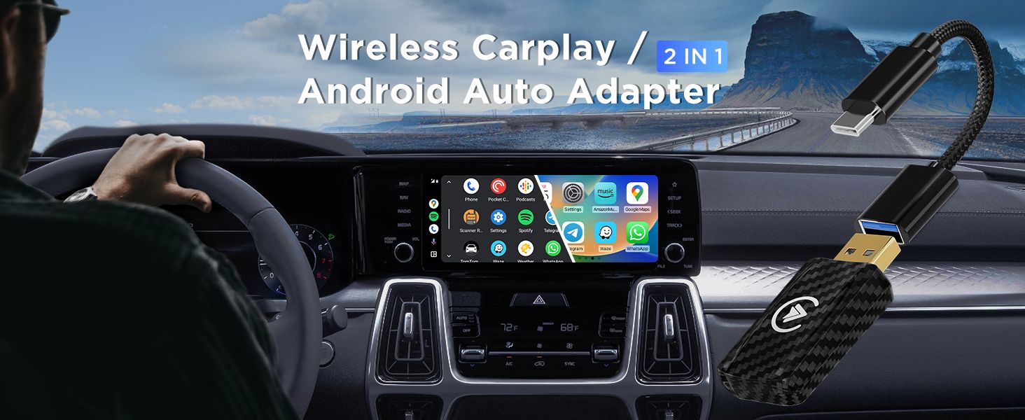 Бездротовий адаптер Carplay і Android Auto 2 в 1. - фото фото фото 9