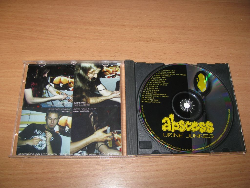 ABSCESS - Urine Junkies  (1995 Relapse 1st press,USA) - фото фото фото 1