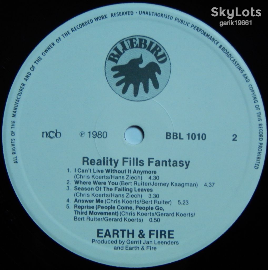 Earth &amp; Fire – Reality Fills Fantasy  (Bluebird – BBL 1010, Finland) EX+/EX+ - фото фото фото 3