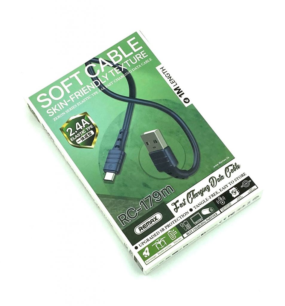 Дата кабель Remax RC-179m Soft Cable Skin-Friendly Texture Micro USB 1M Navy Blue - фото фото фото 2