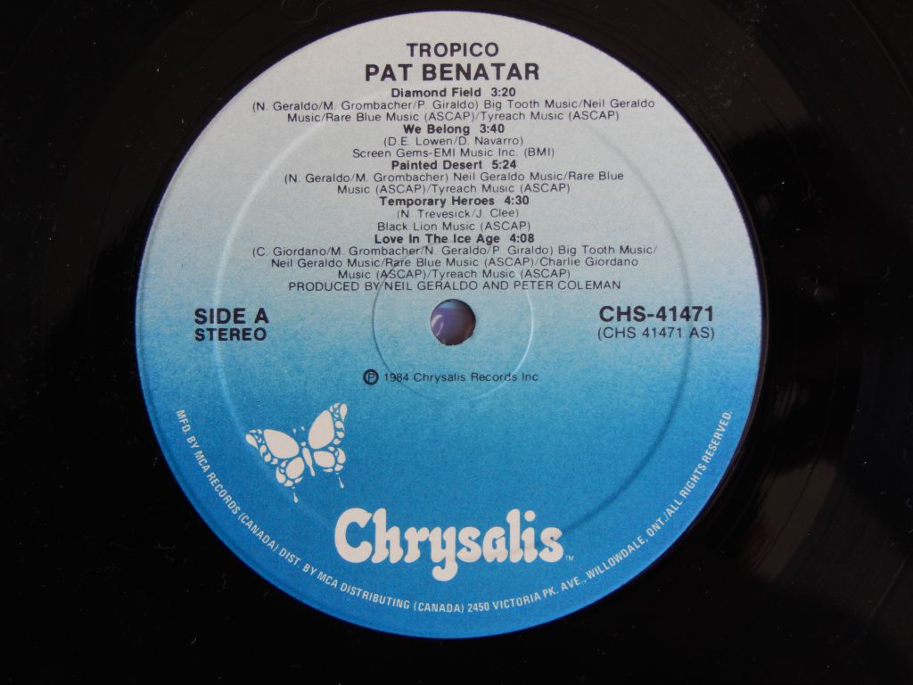 Pat Benatar ‎– Tropico     (Chrysalis ‎– CHS 41471, Canada) NM-/NM- - фото фото фото 3