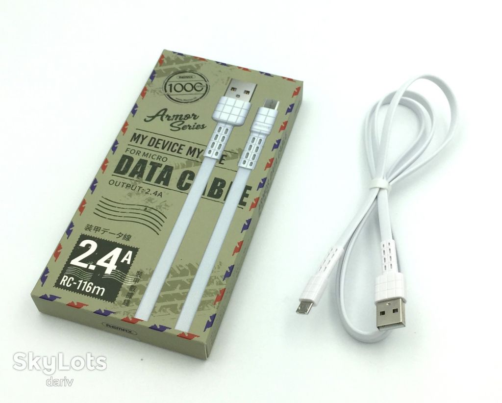 Дата кабель Remax RC-116m Armor Series Data Cable 2.4A micro USB White - фото фото фото 0