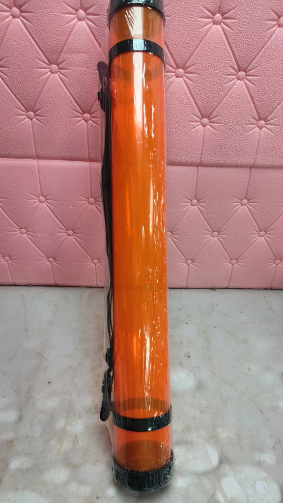 Лот Тубус для паперу, пластик, прозорий   (оранжевий),   (довж. 65см, d:8.3см), - фото фото фото 0