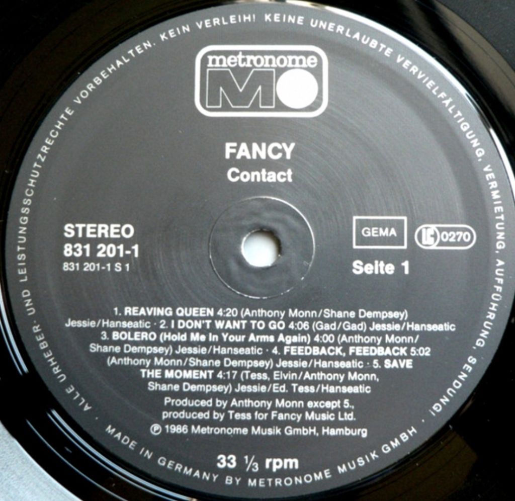 Fancy - Contact - 1986.  (LP). 12. Vinyl. Пластинка. Germany - фото фото фото 2
