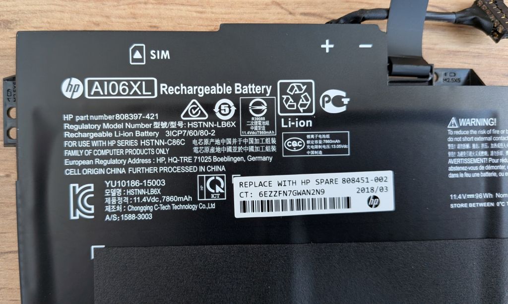 Оригінальна батарея для ноутбука HP ZBook 17 G3 AI06XL - фото фото фото 8