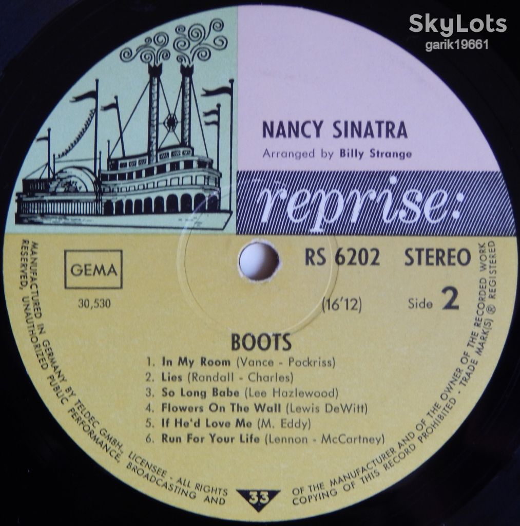 Nancy Sinatra – Boots  (Reprise Records – RS 6202, Germany) VG/EX - фото фото фото 3