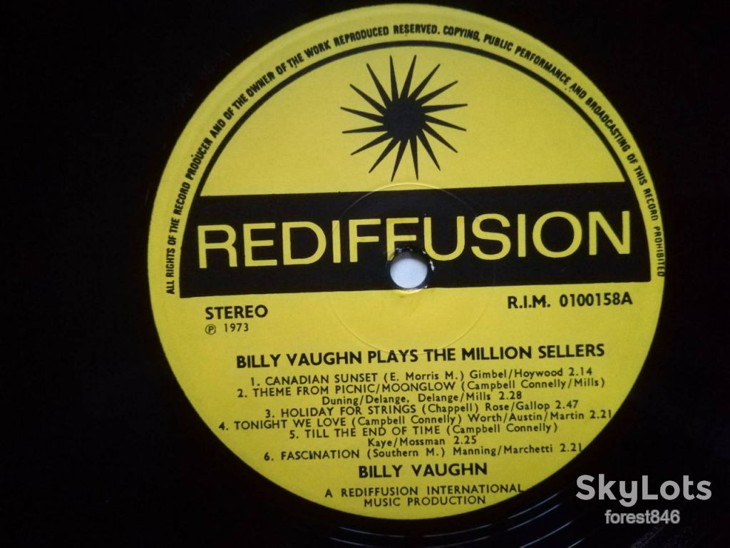 Billy Vaughn plays the Million sellers-Ex.-Rediffusion - фото фото фото 5