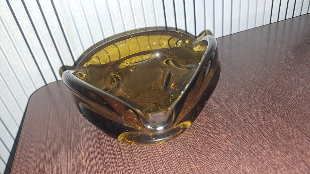 Пепельница тяжелая хрусталь СССР ф15см - фото фото фото 4