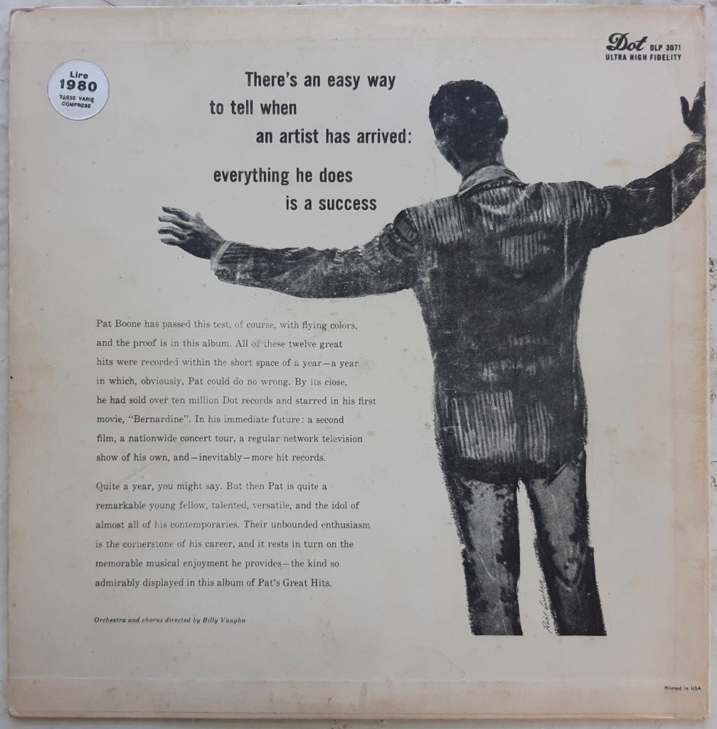 Pat Boone - Pat's Great Hits - 1954-57.  (LP). 12. Vinyl. Пластинка. U.S.A. - фото фото фото 1