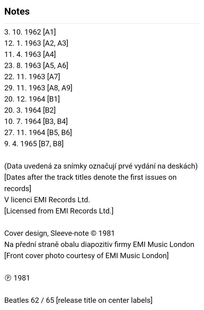The Beatles - Compilation - 1962-65.  (LP). 12. Vinyl. Пластинка. Czechoslovakia. - фото фото фото 7