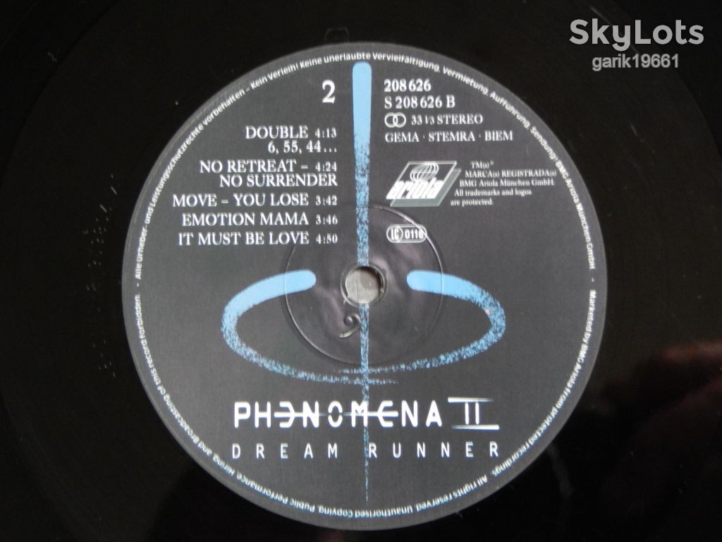 Phenomena ‎– Dream Runner  (Ariola ‎– 208 626, Germany) insert NM-/EX+ - фото фото фото 4