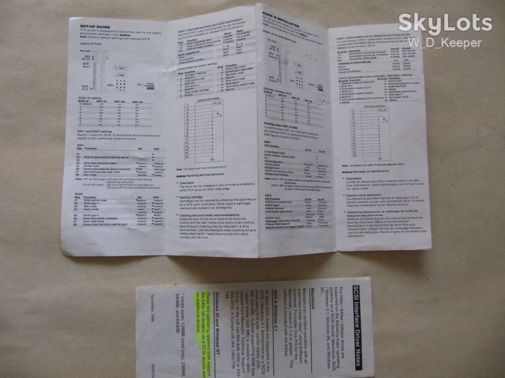 Maxoptix 640SI Magneto-optical disk drive setup guide - фото фото фото 1