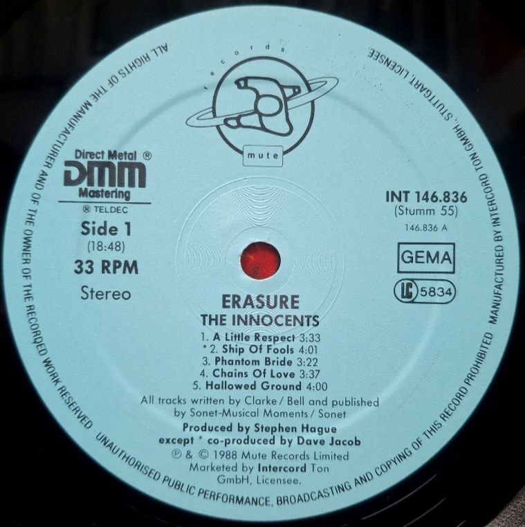 Erasure - The Innocents - 1988.  (LP). 12. Vinyl. Пластинка. Germany. - фото фото фото 4